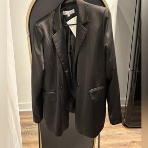 BURU Black Satin Blazer